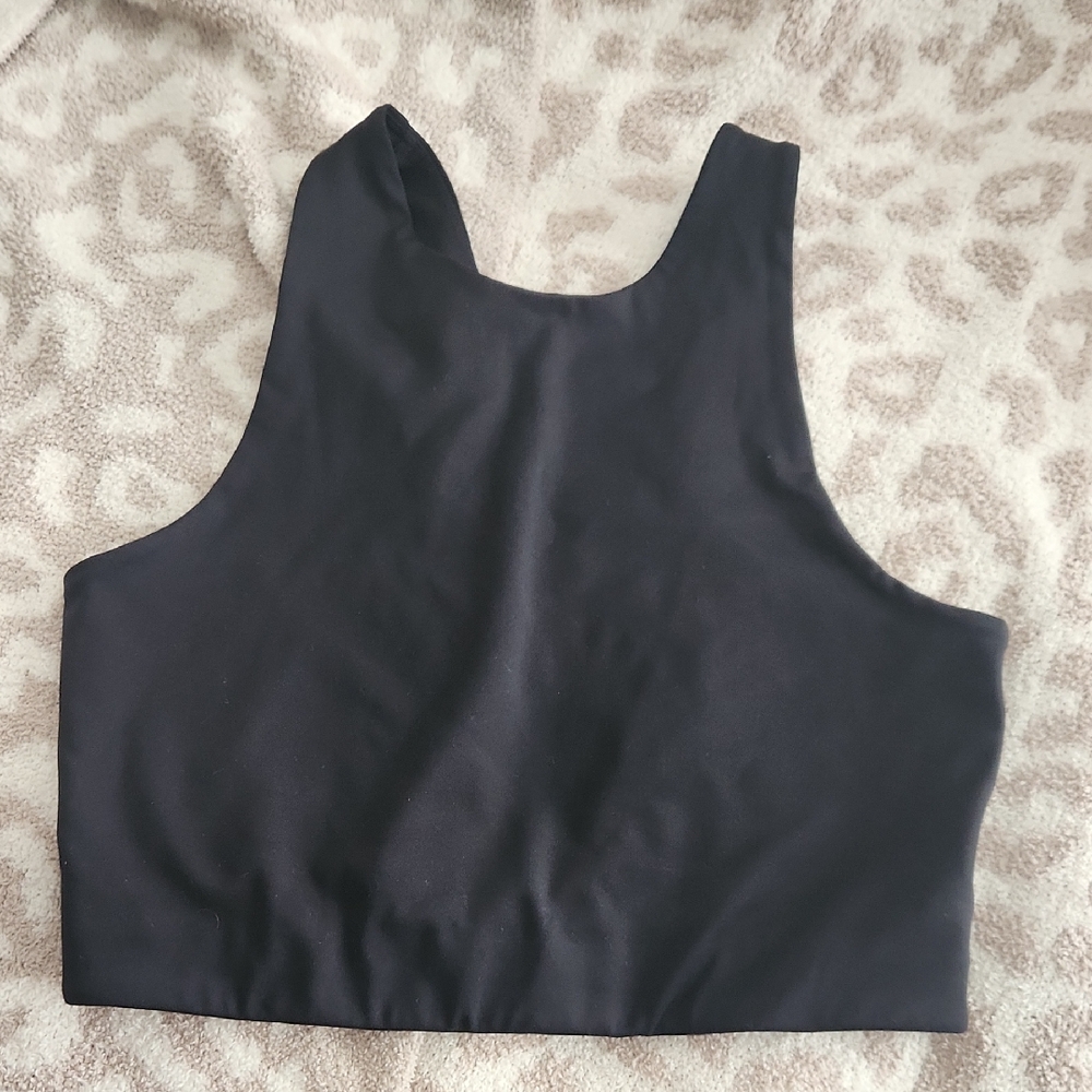 Girlfriend Collective Black Dylan Crop Top Tank Bra Medium